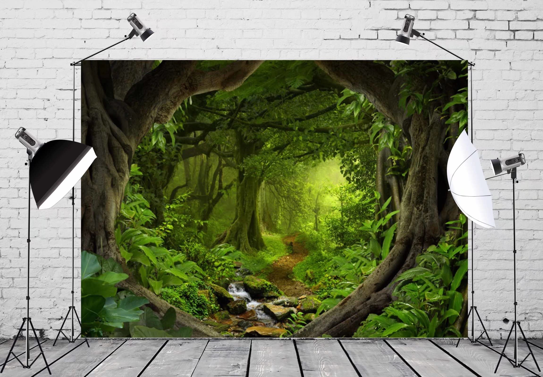 Amazon | CORFOTO 生地 9x6フィート 自然の森の背景幕 テーマ 写真